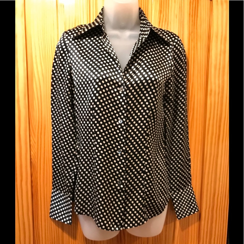 Kenneth Cole Silk Polkadot Blouse - Picture 5 of 16